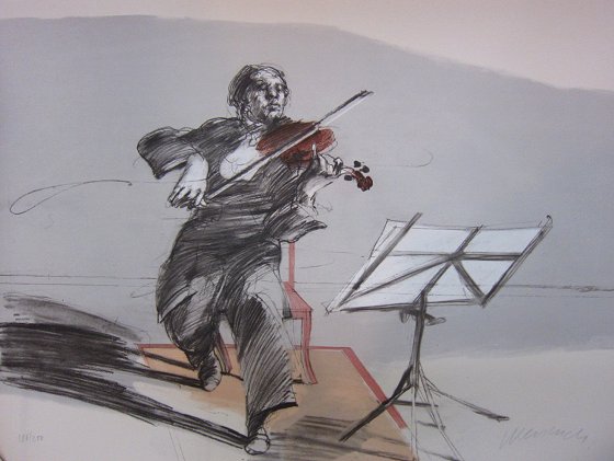 ワイズバッシュ 絵画 横を向くバイオリニスト 【公式通販】