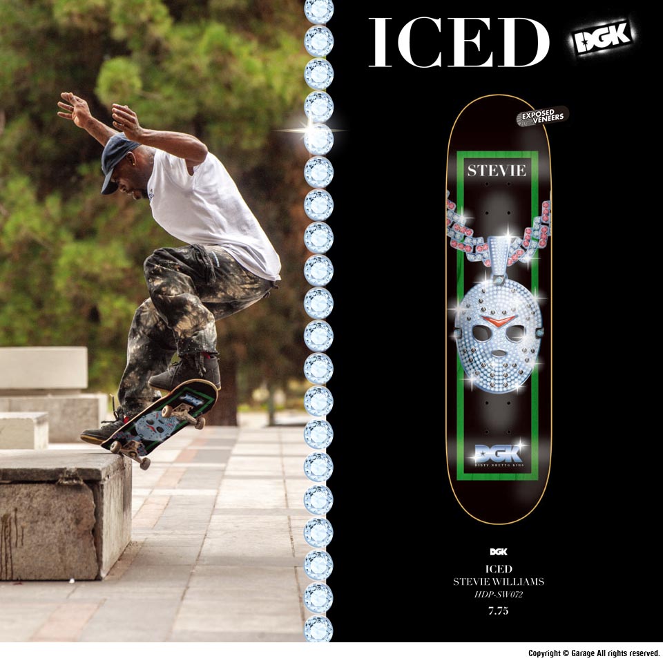 DGK SKATEBOARDS ICED STEVIE WILLIAMS 7.75 x 31.5 スケートボード