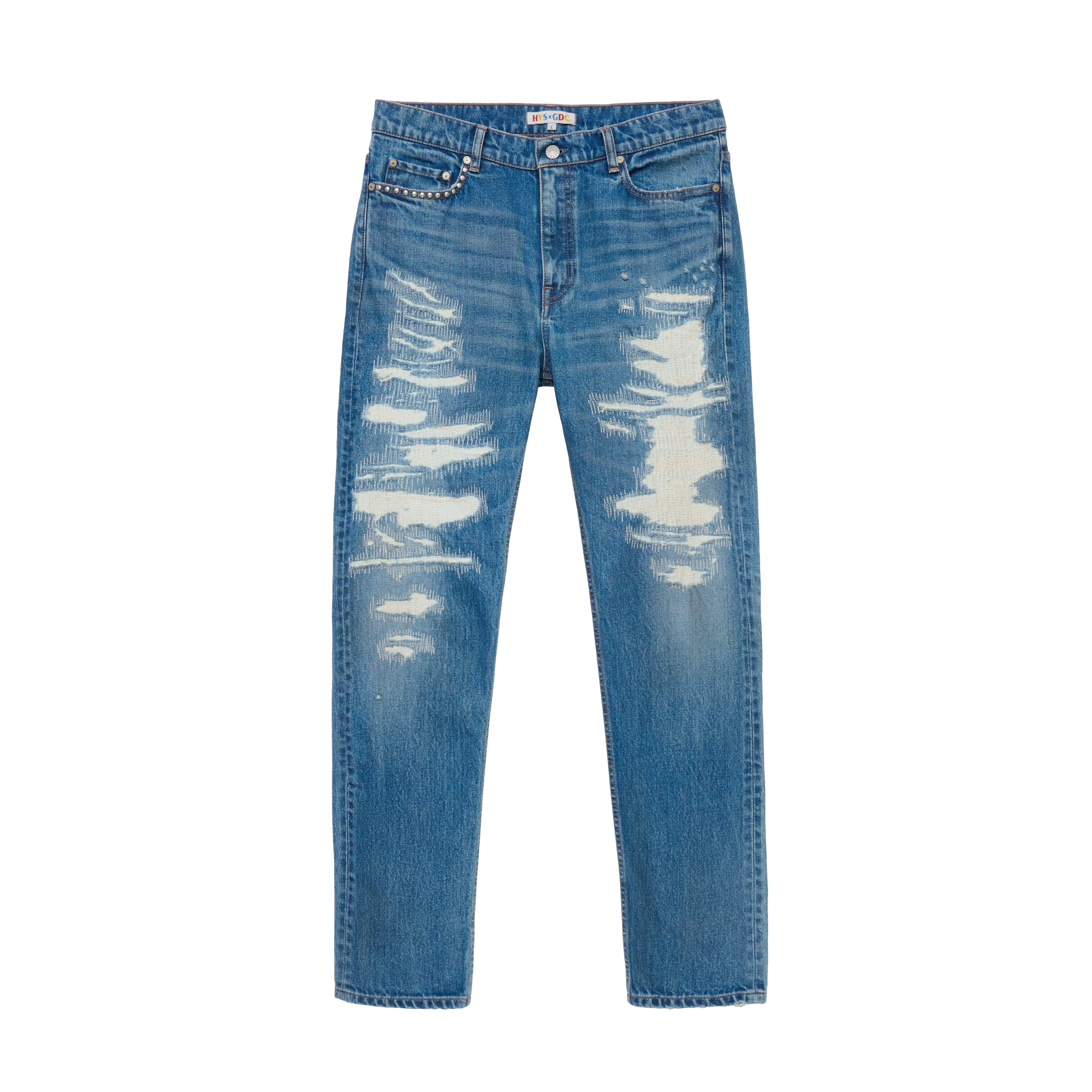 HYSTERIC GLAMOUR X GDC collabo】Crash & Repair denim