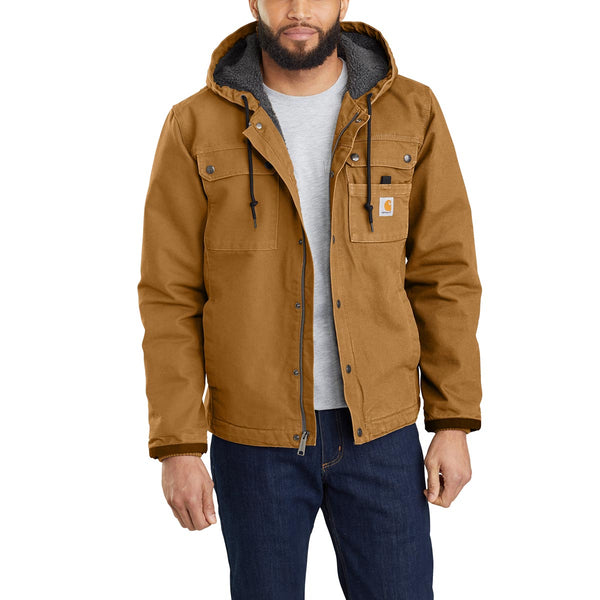 Carhartt-Men's Relaxed Fit Washed Duck Sherpa Lined Utility Jacket
