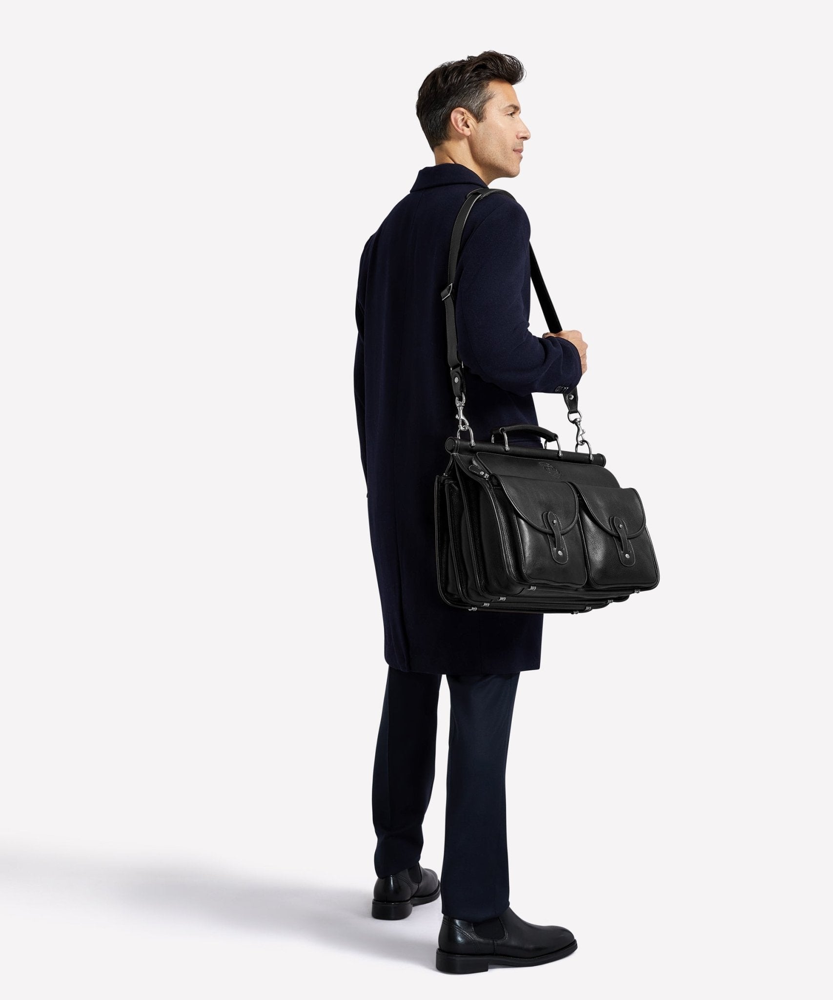 Garrison No. 147 | Vintage Black Leather Briefcase | Ghurka