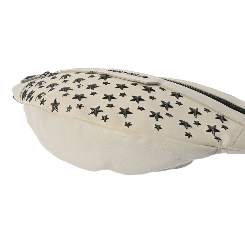 ジミーチュウスタースタッズ 白 ユニセックス レザー ボディバッグ