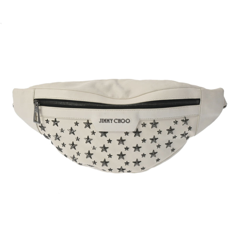 ジミーチュウスタースタッズ 白 ユニセックス レザー ボディバッグ