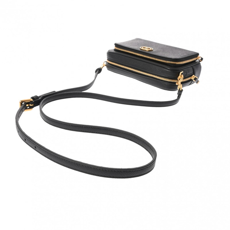 クリスチャンディオール カロ ダブルポーチ ブラック レディース