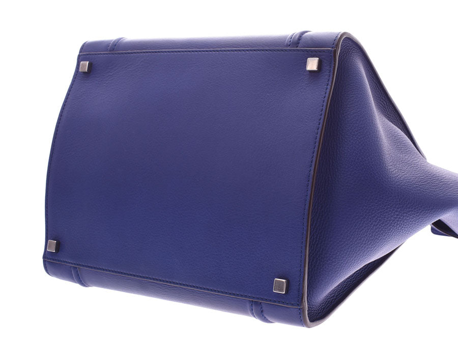 セリーヌ ラゲージ ファントム 青系 レディース カーフ ハンドバッグ