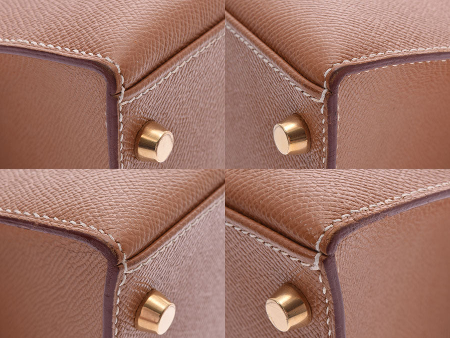 エルメス ケリー28 外縫い ゴールド G金具 □C刻印 レディース