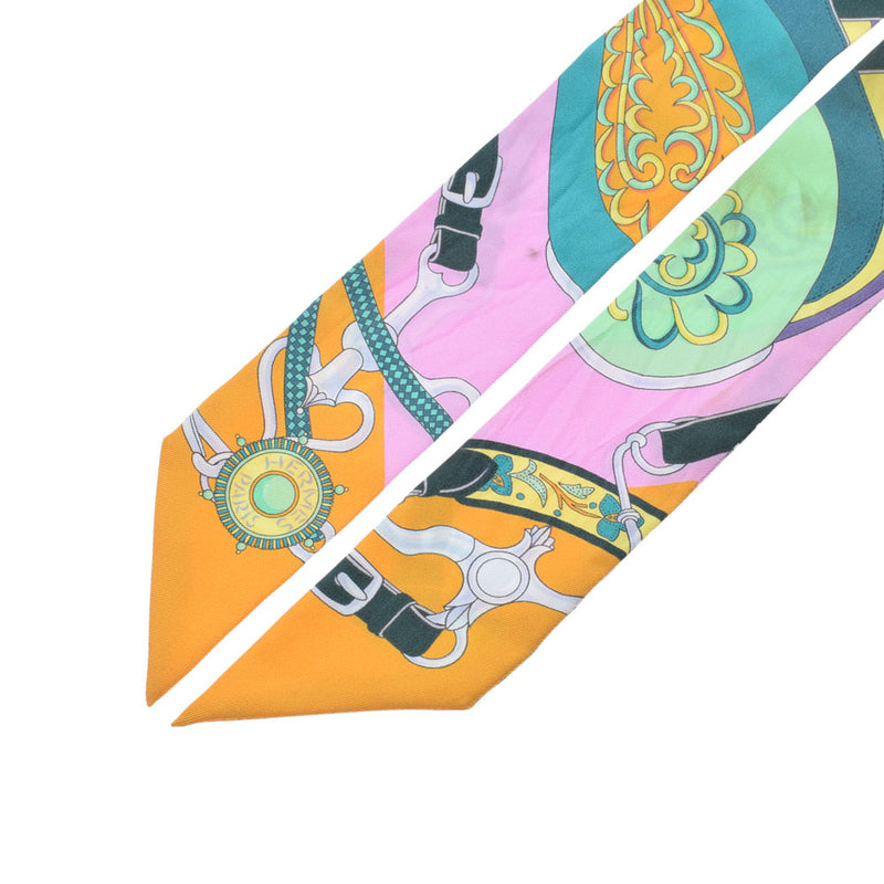 エルメスツイリー 旧タグ ベルト 花柄 オレンジ/緑 レディース