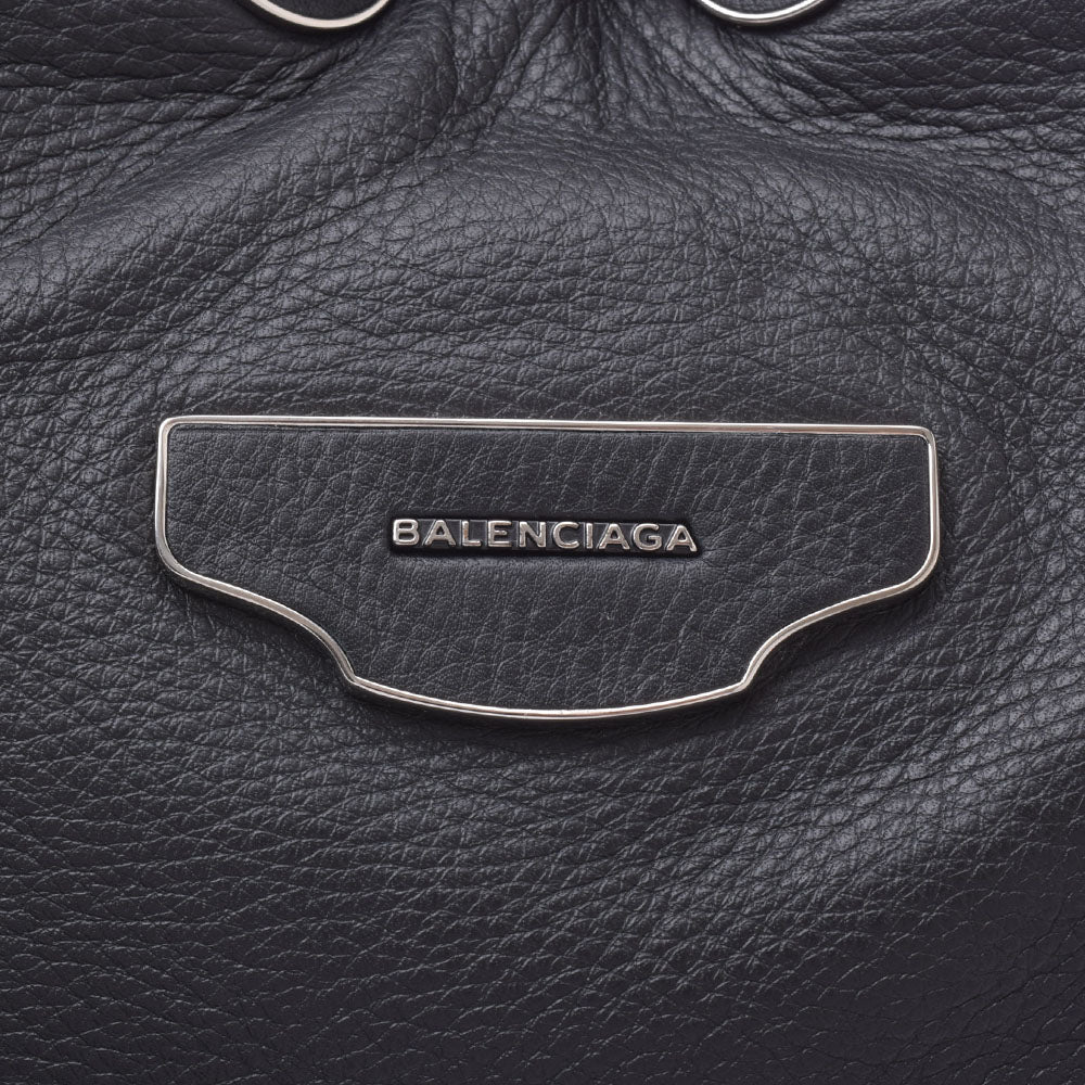 バレンシアガペーパープレート 巾着ショルダーバッグ 黒 レディース