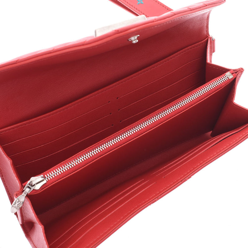 ルイヴィトンニューウェーブ ロングウォレット 赤 レディース 長財布