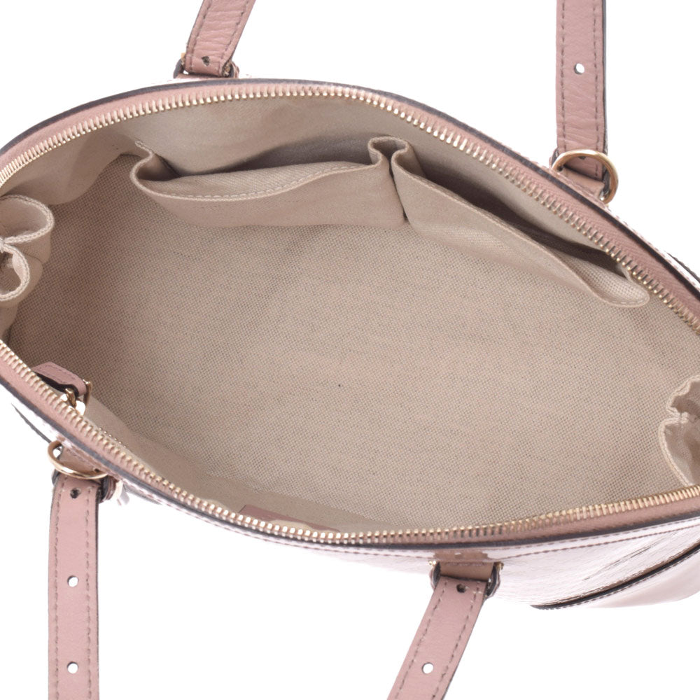 グッチGG柄 2WAYバッグ ピンクベージュ レディース エナメル