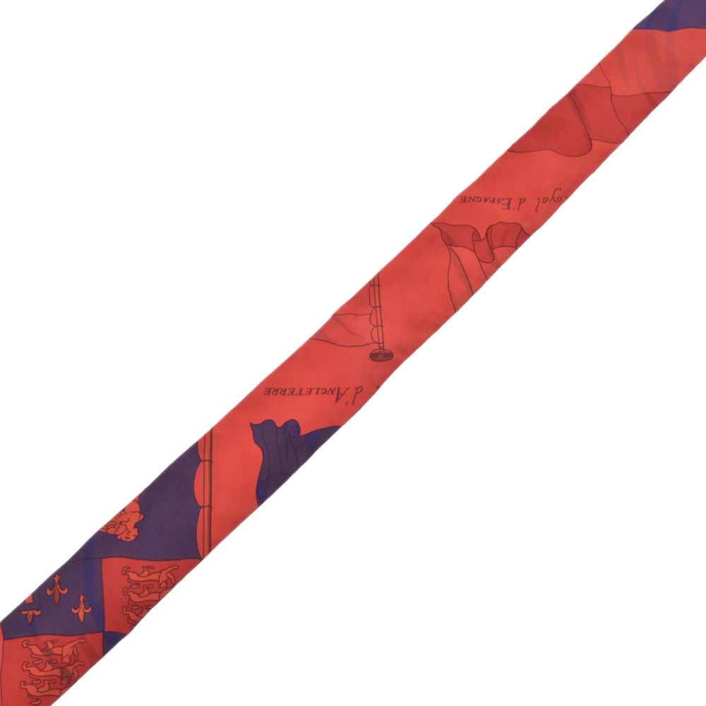 エルメス ツイリー カレーシュ ハチとボトル スカーフ レッド系 シルク