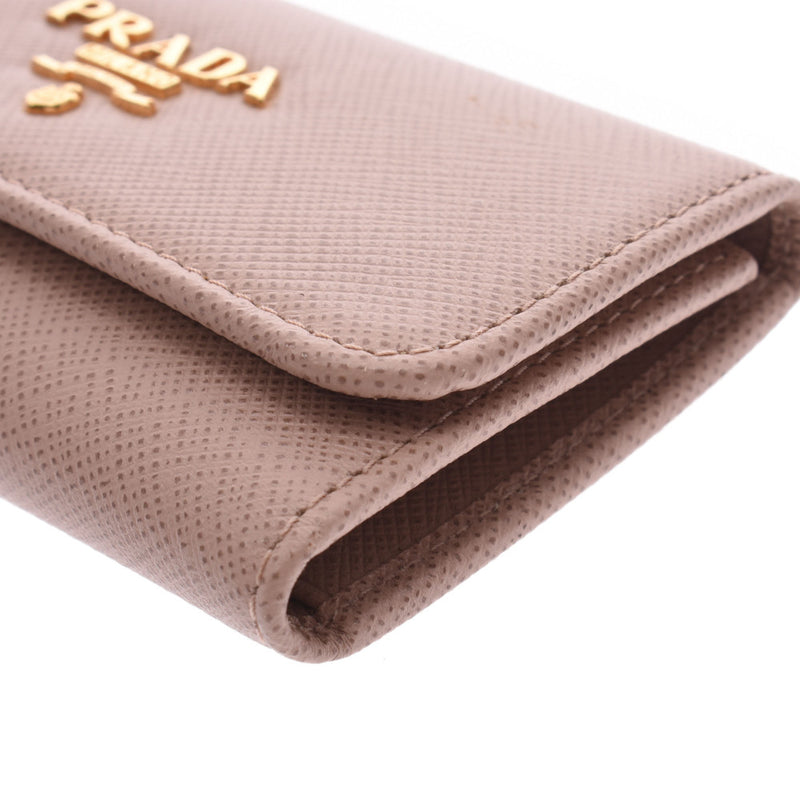 プラダ6連キーケース ピンクベージュ系 ゴールド金具 ユニセックス