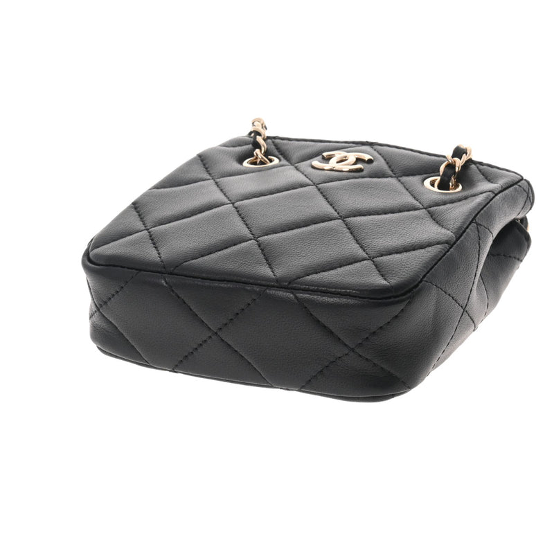 シャネルミニ ポシェット チェーンショルダー 42976 黒 ゴールド金具