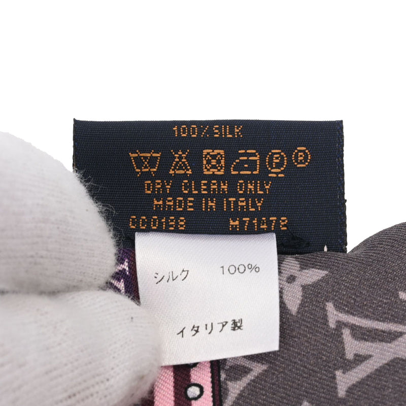 ルイヴィトンバンドー 紫 レディース シルク100％ スカーフ M71478