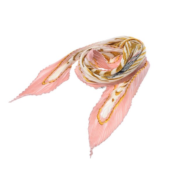 エルメスプリーツスカーフ 虎柄 ライトピンク レディース スカーフ