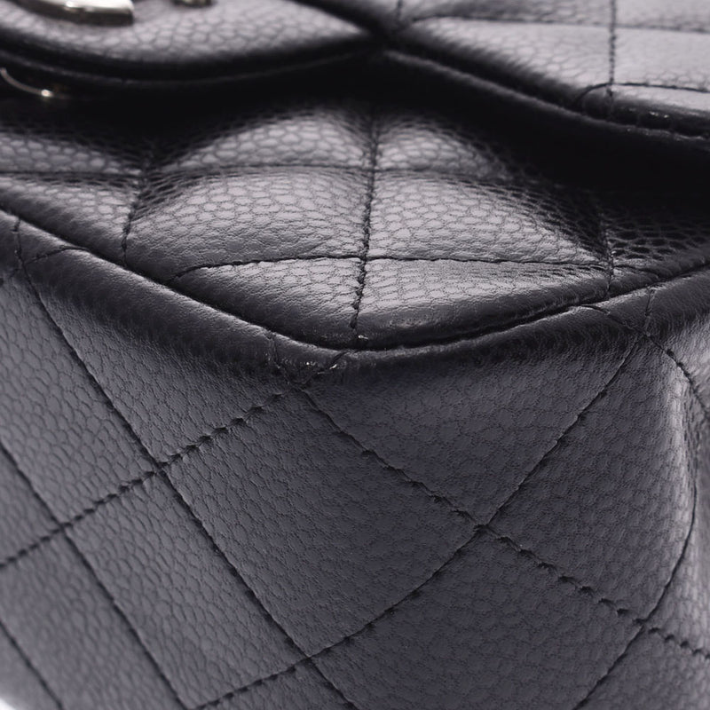 シャネルミニマトラッセ チェーンショルダーバッグ 黒×シルバー金具