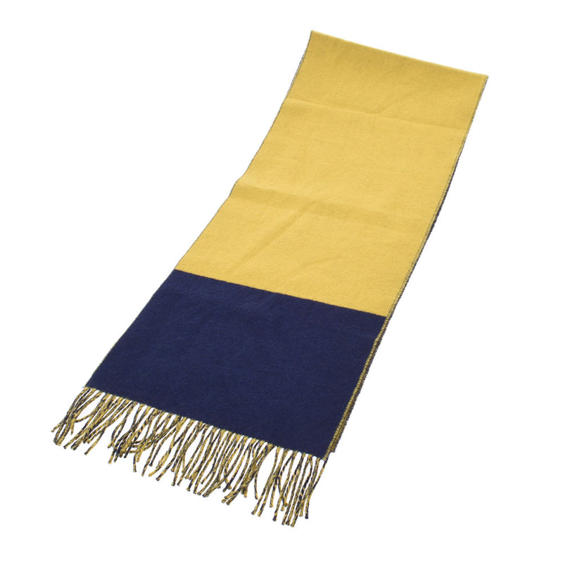 エルメスバイカラー 黄/紺 ユニセックス マフラー HERMES 中古 – 銀蔵