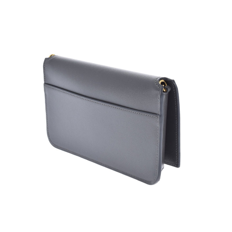 サンローランモノグラム フォンホルダー グレー レディース レザー