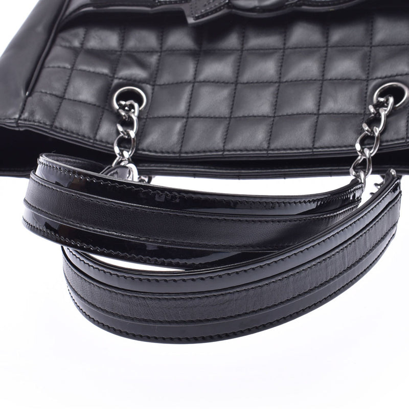 シャネルカメリア NO.5 チェーントートバッグ 黒 シルバー金具