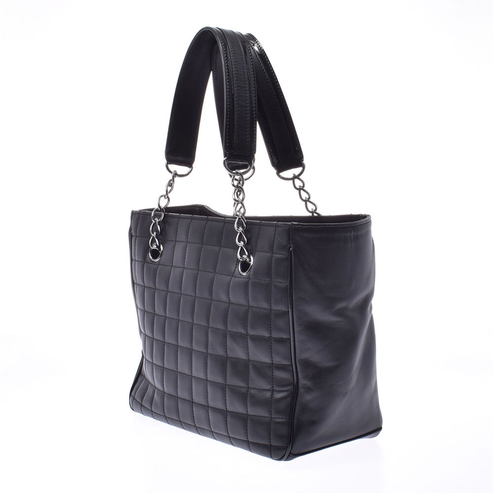 シャネルカメリア NO.5 チェーントートバッグ 黒 シルバー金具