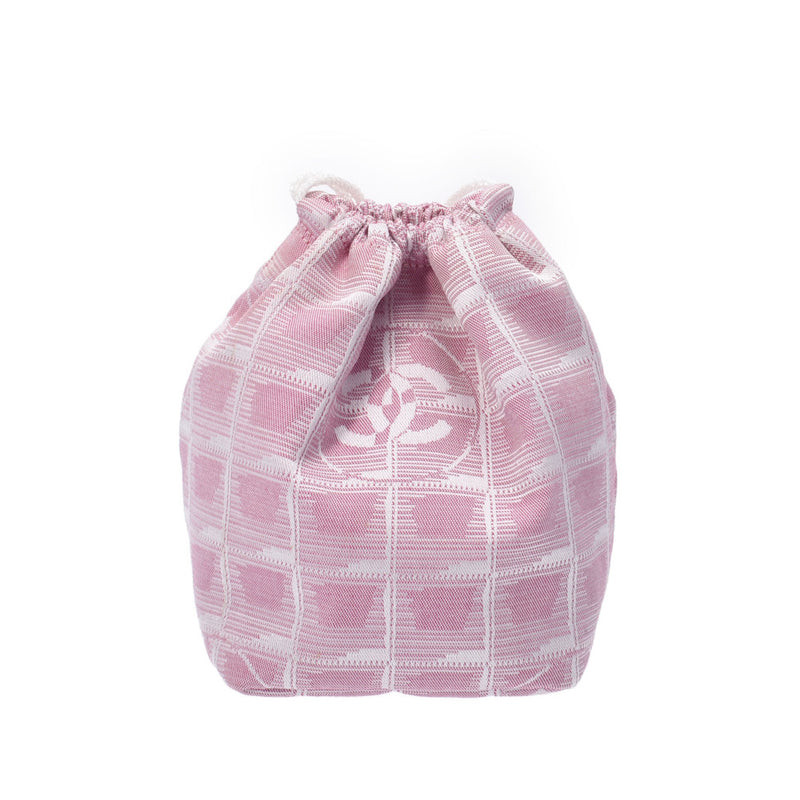 シャネルニュートラベルライン 巾着型 ピンク レディース ポーチ