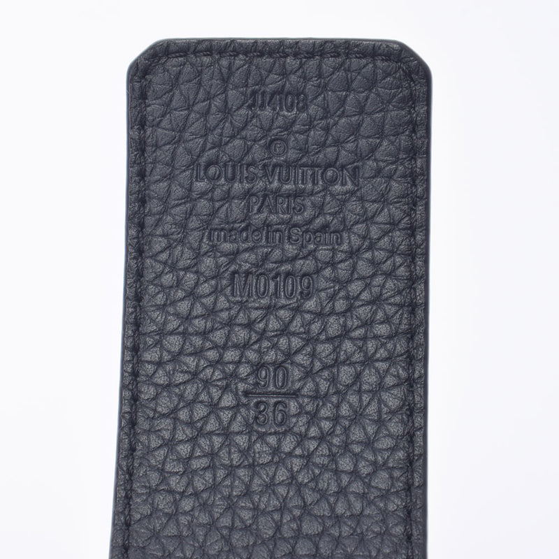 ルイヴィトンサンチュール LVイニシャル リバーシブル 90cm 黒/グレー