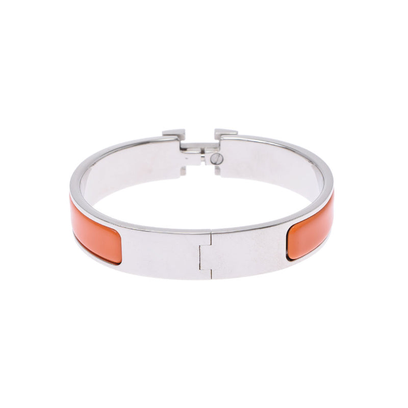 エルメスクリックアッシュ バングル オレンジ シルバー金具 ユニ