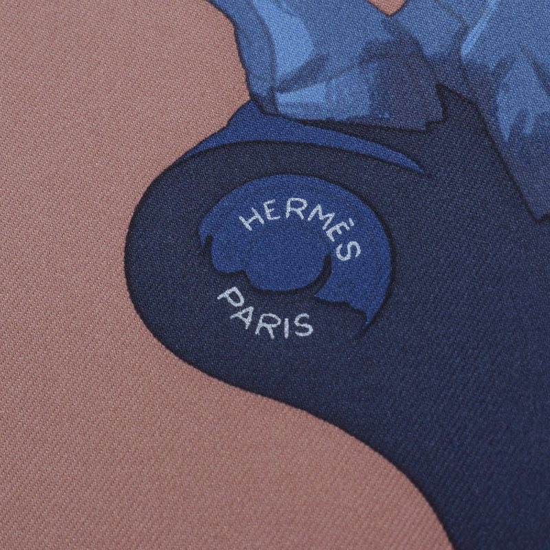 エルメスカレ90 HERMES STORY ブラウン/ネイビー レディース スカーフ