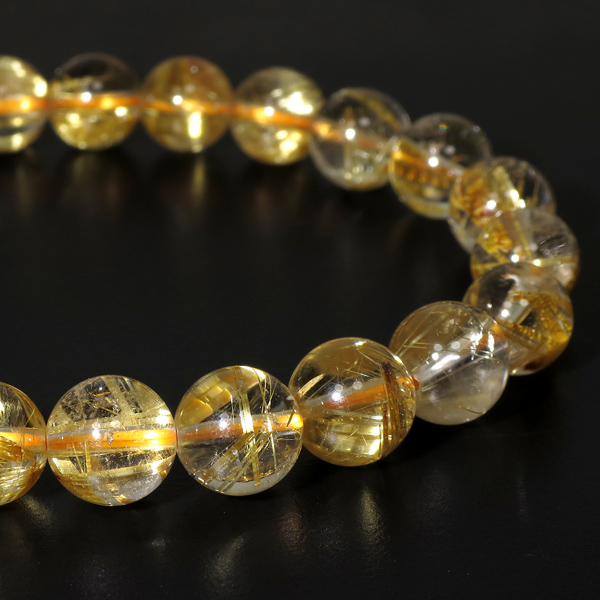 ルチルクォーツ ブレスレット 8.3mm 17.5cm 7A級 金針ルチルクォーツ