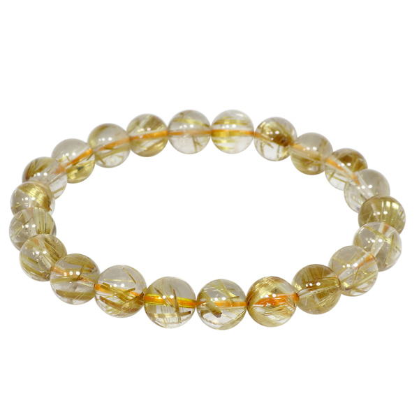 ルチルクォーツ ブレスレット 8.3mm 17.5cm 7A級 金針ルチルクォーツ