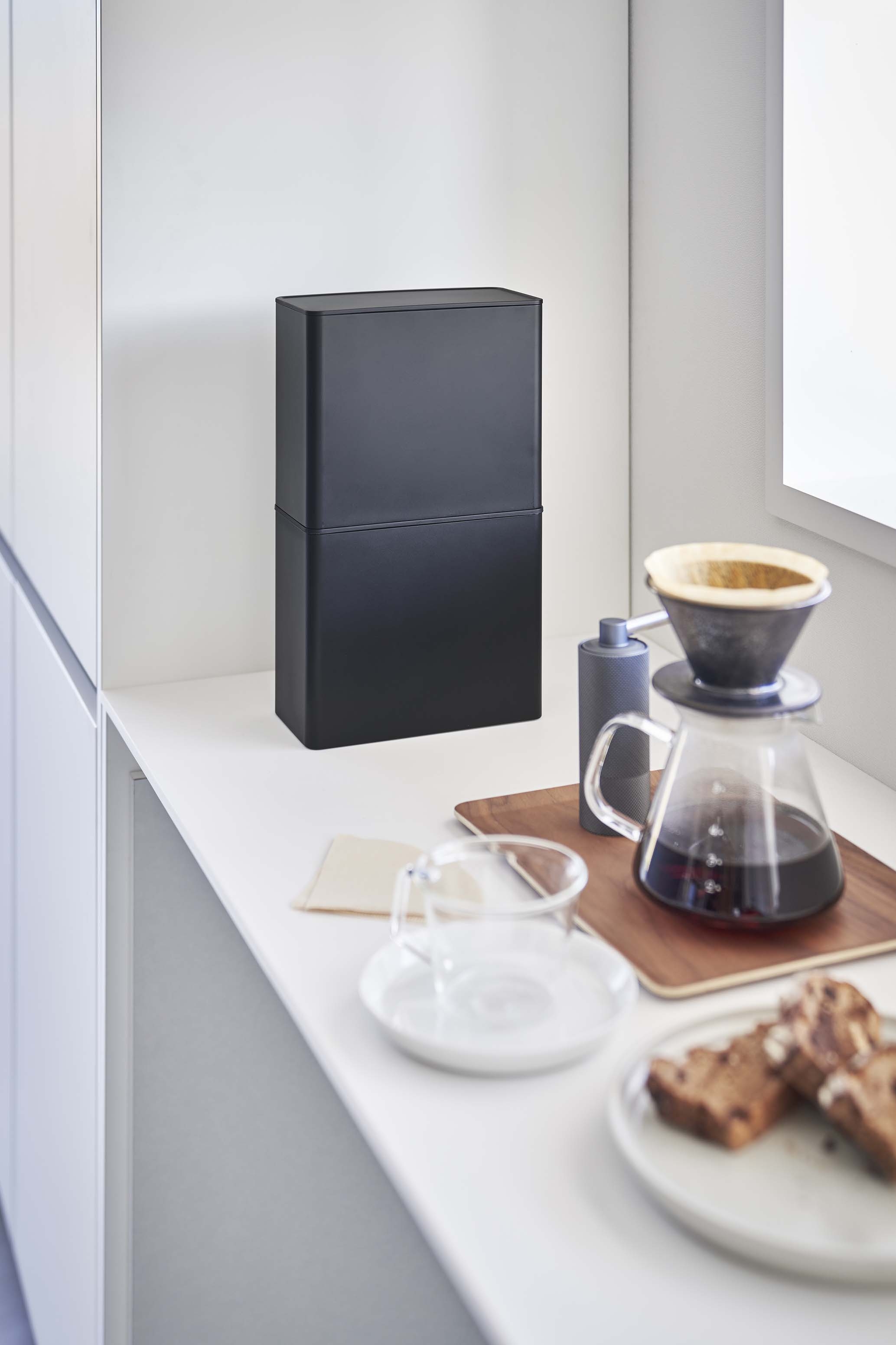 バルブ付き密閉コーヒーキャニスター&フィルター収納ケース タワー