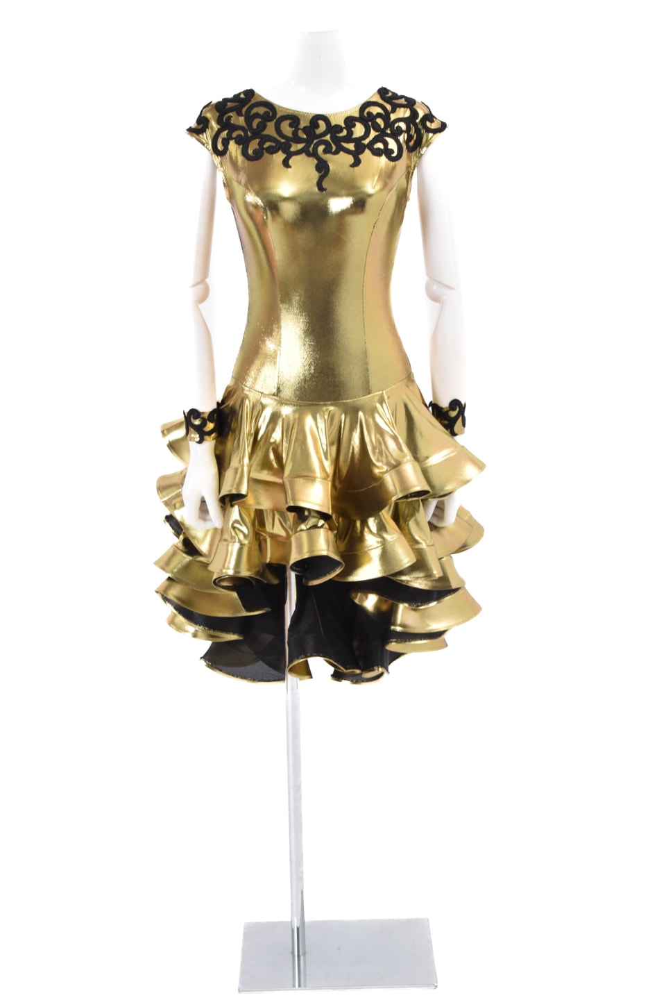 3L-00171 タカダンス ラテンドレス ｜社交ダンス メタリックドレス