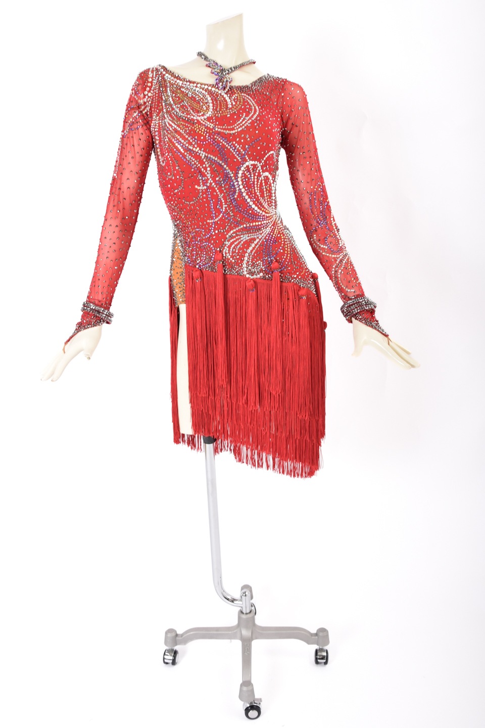 ラテンドレス WL0130D バーガンディ M 社交ダンス タカダンス | LADIES