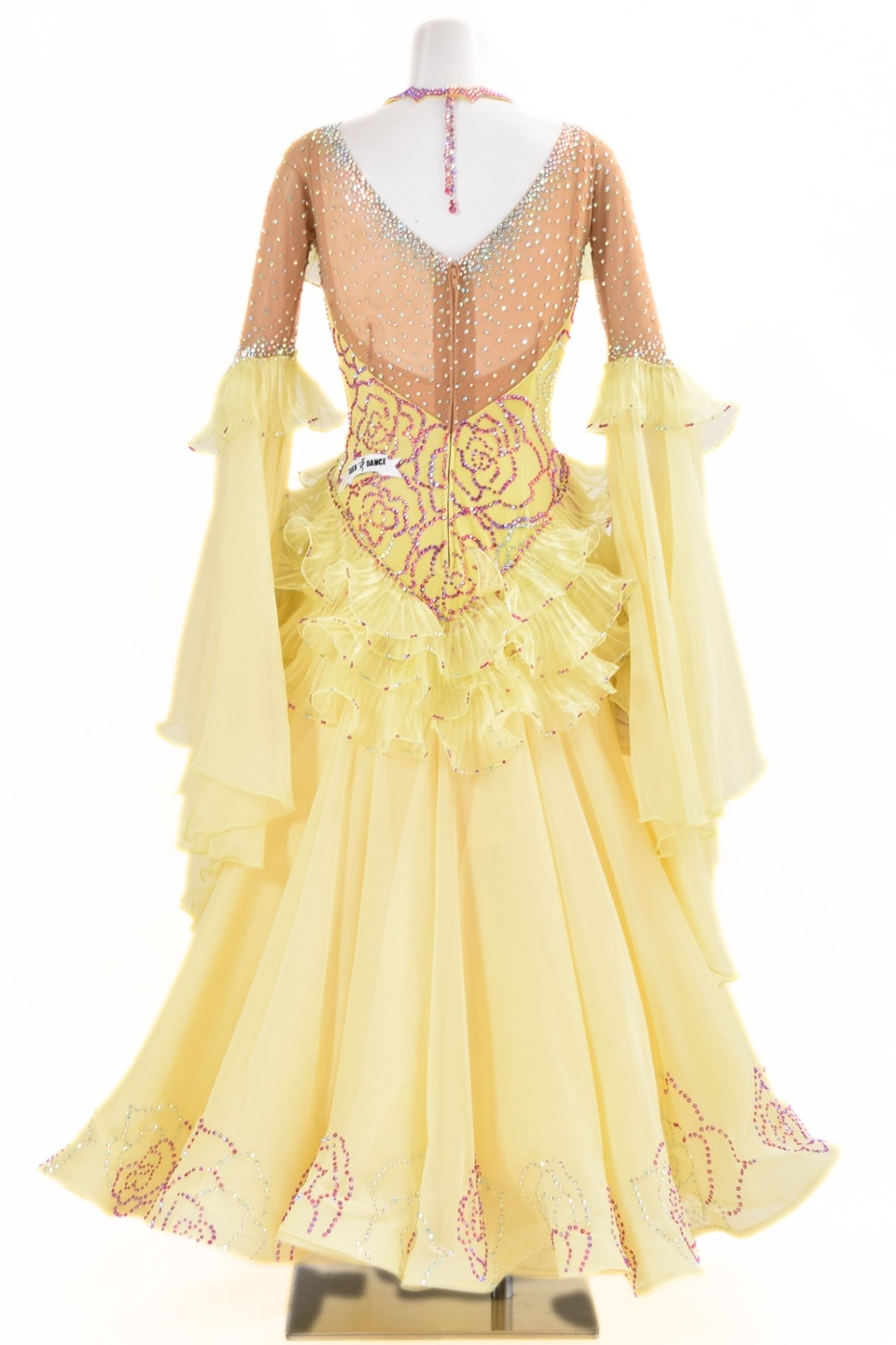 スタンダードドレス WS0730D レモン M 社交ダンス モダンドレス ボール