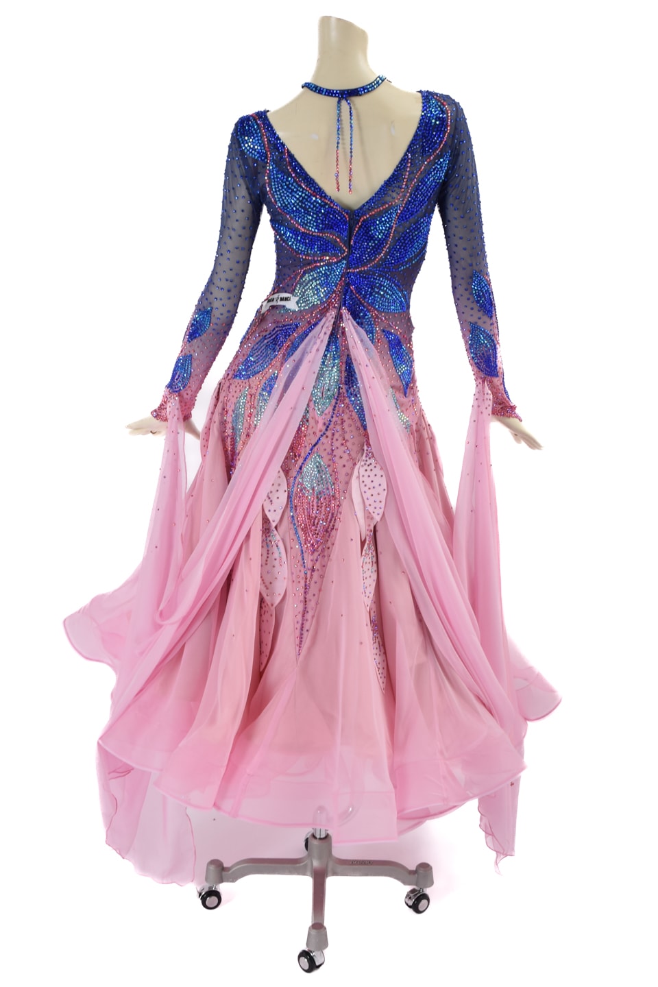 スタンダードドレス WS0646D ネイビー/ローズピンク L 社交ダンス