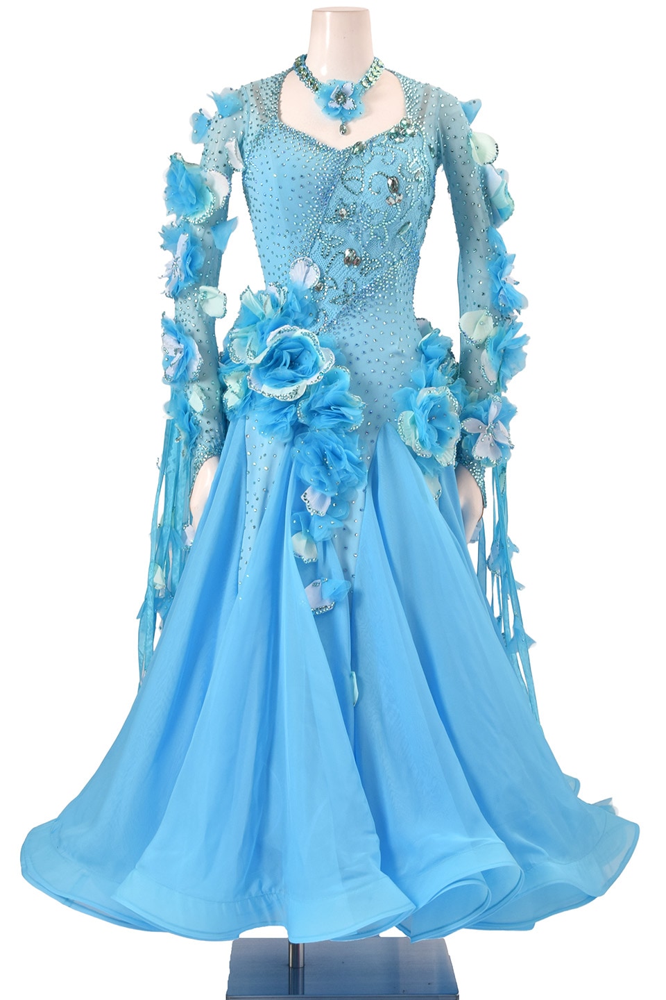 スタンダードドレス WS0667D ブルーパラダイス S 社交ダンス モダン