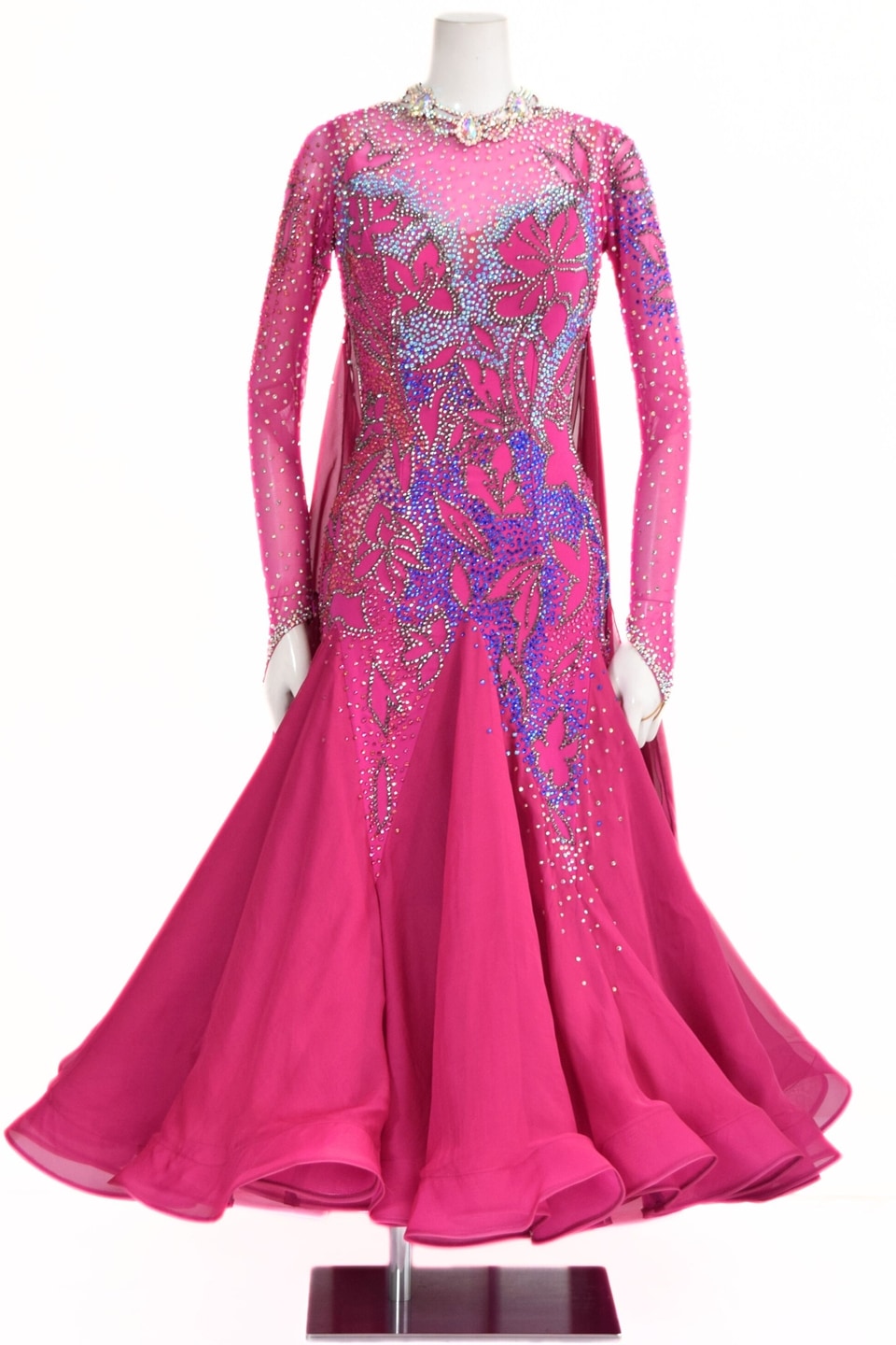 スタンダードドレス WS0681D フーシャ M 社交ダンス モダンドレス