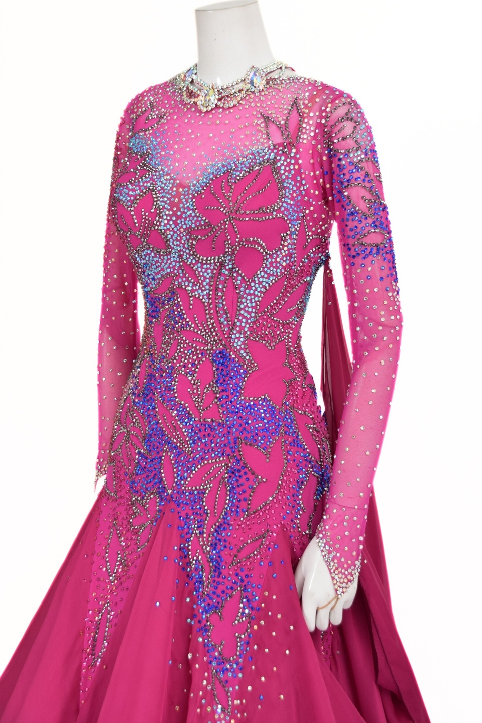 スタンダードドレス WS0681D フーシャ M 社交ダンス モダンドレス