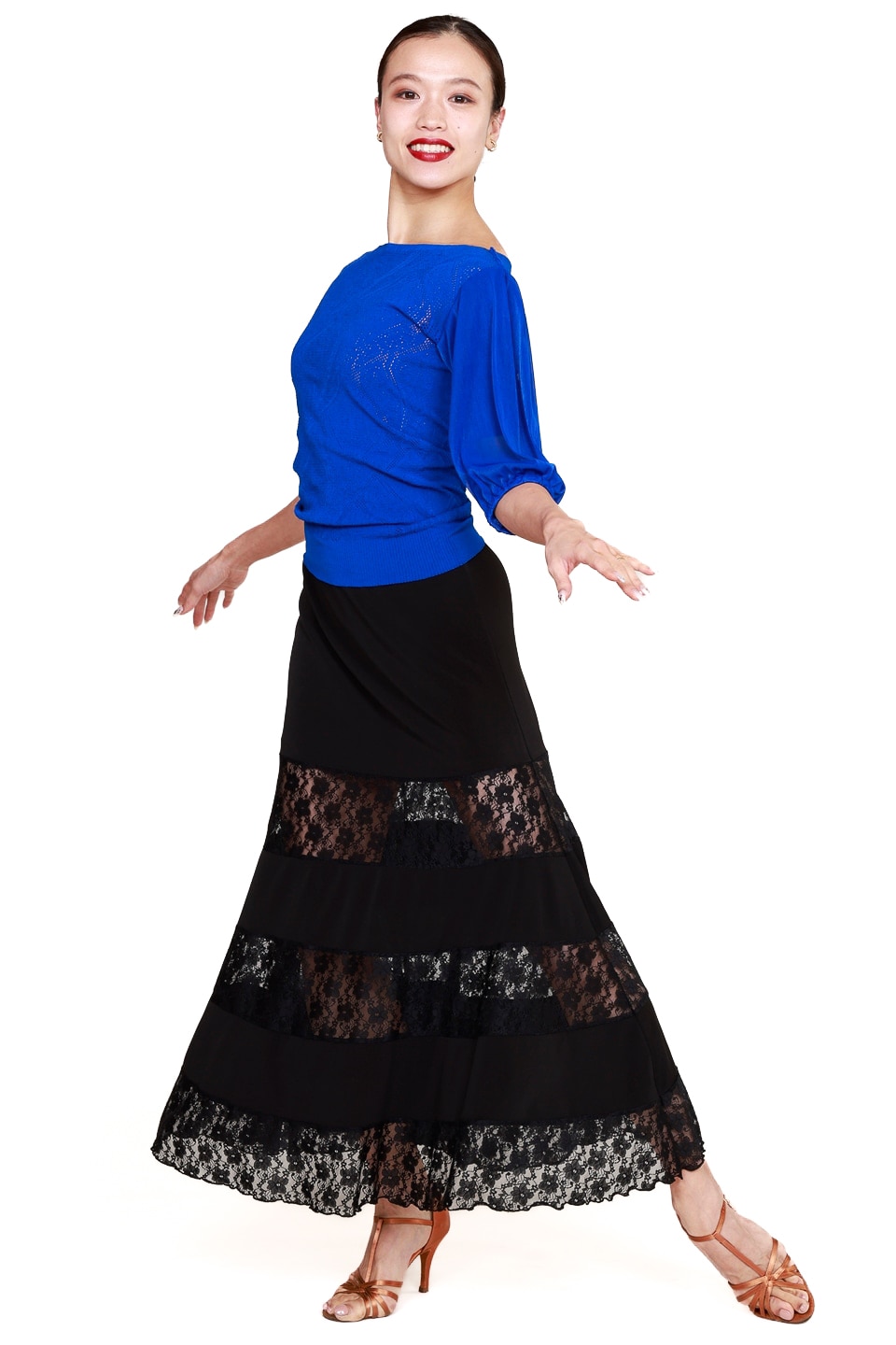 専用！社交ダンスドレス！TDS TANIA兼用トップス！ADS 黒