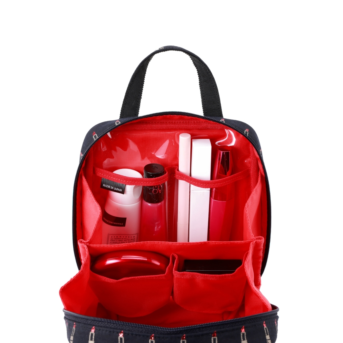 オンライン限定 タテ型収納のスクエアポーチ ヴァリアント・ルージュ