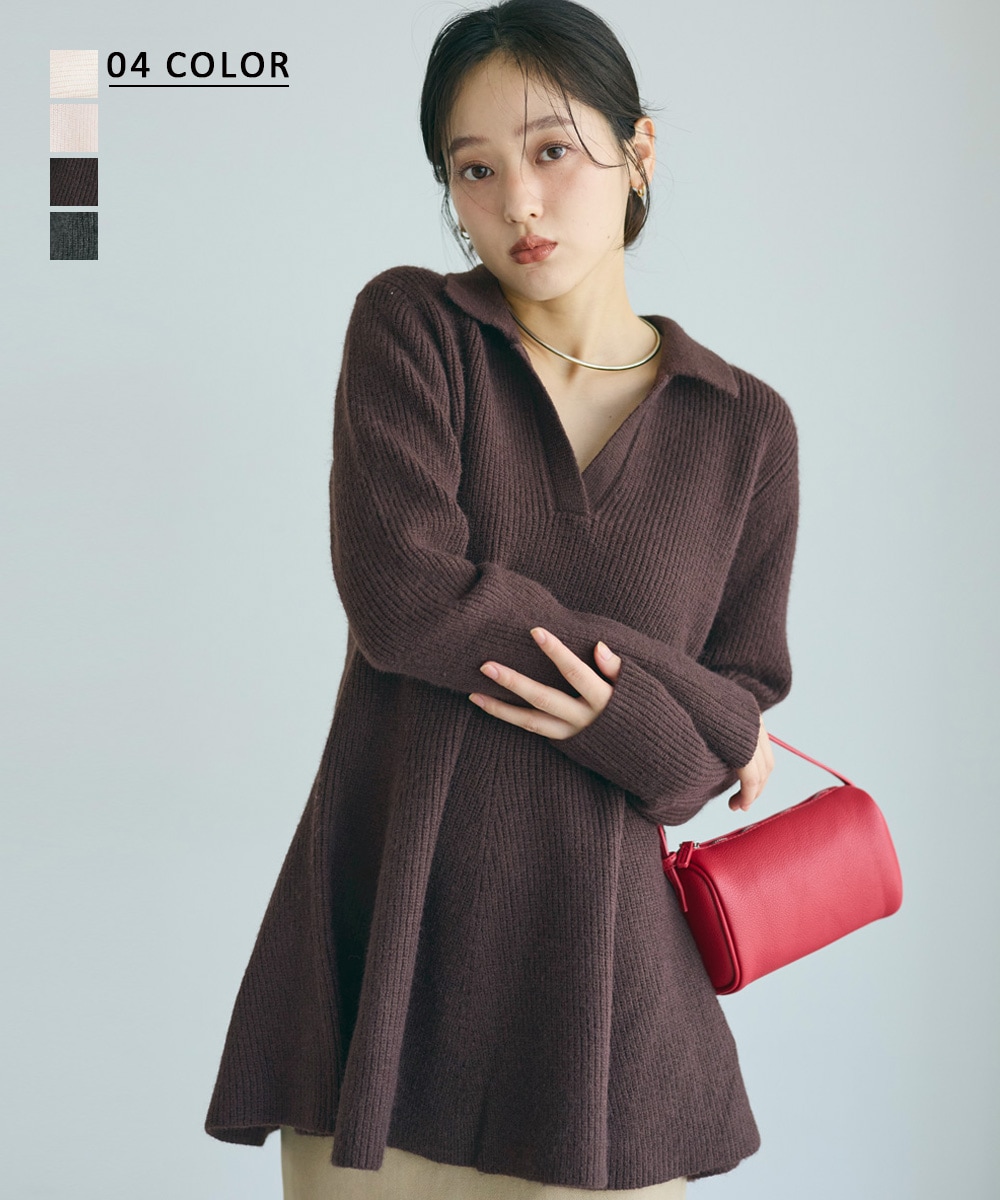 襟付きペプラムニット 【宅配便】 | すべての商品 | BASEMENT online