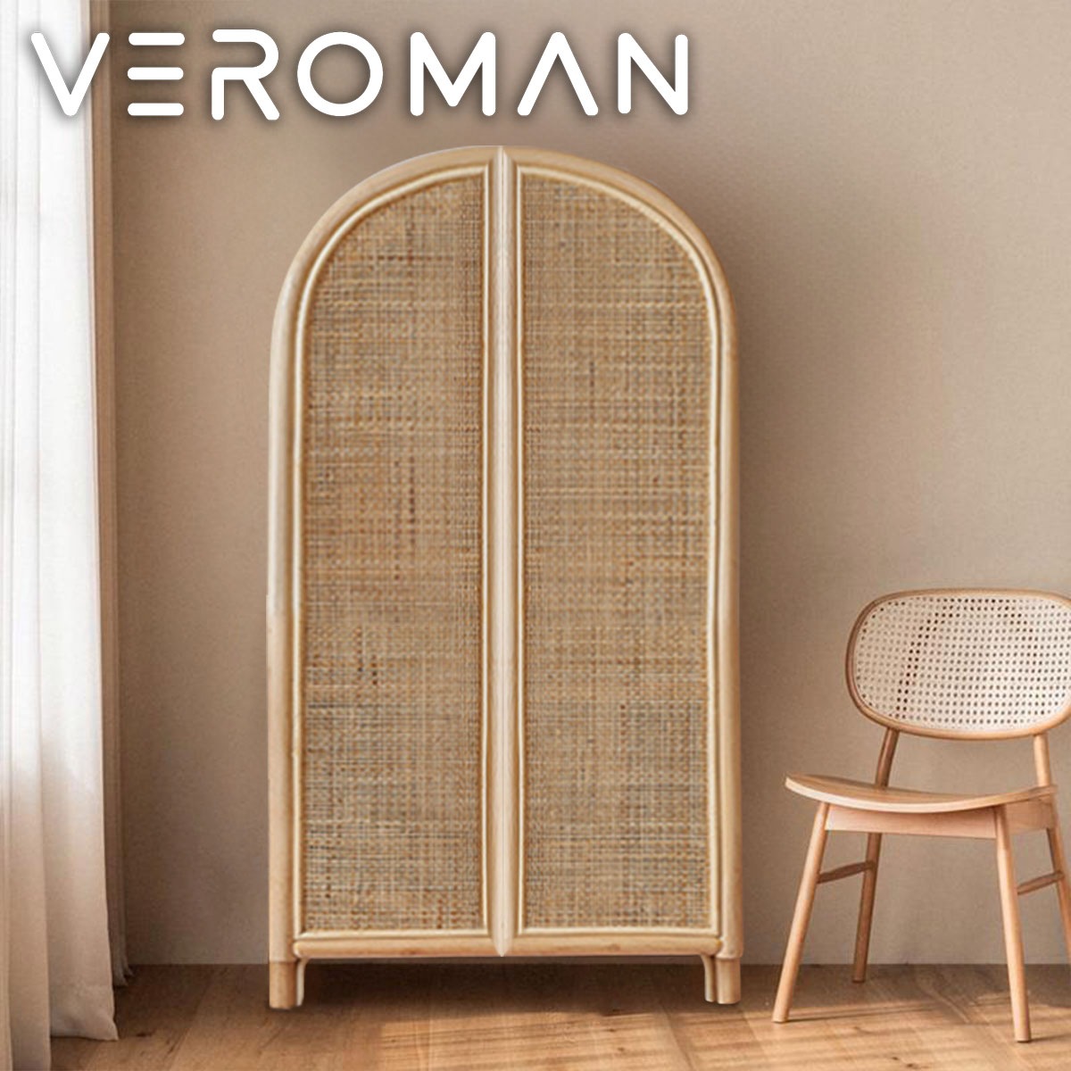 VeroMan ラタン収納ラック 収納ラック 収納棚 ラック 棚 食器棚 ラタン