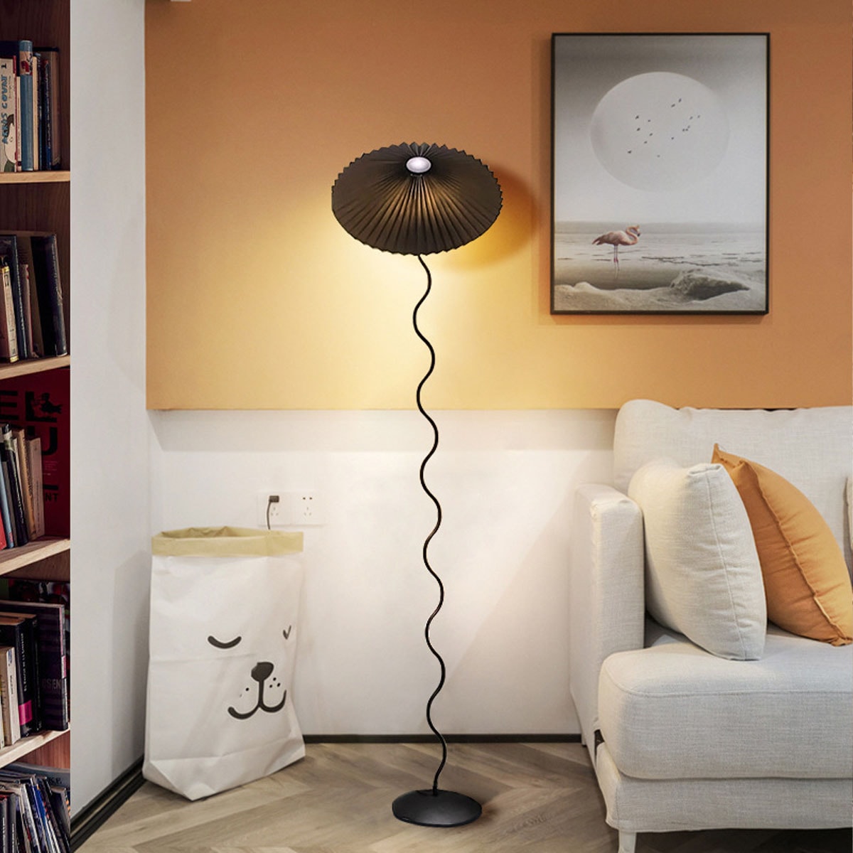 VeroMan くねくね揺れる曲線美フロアライト スチール製タンドランプ