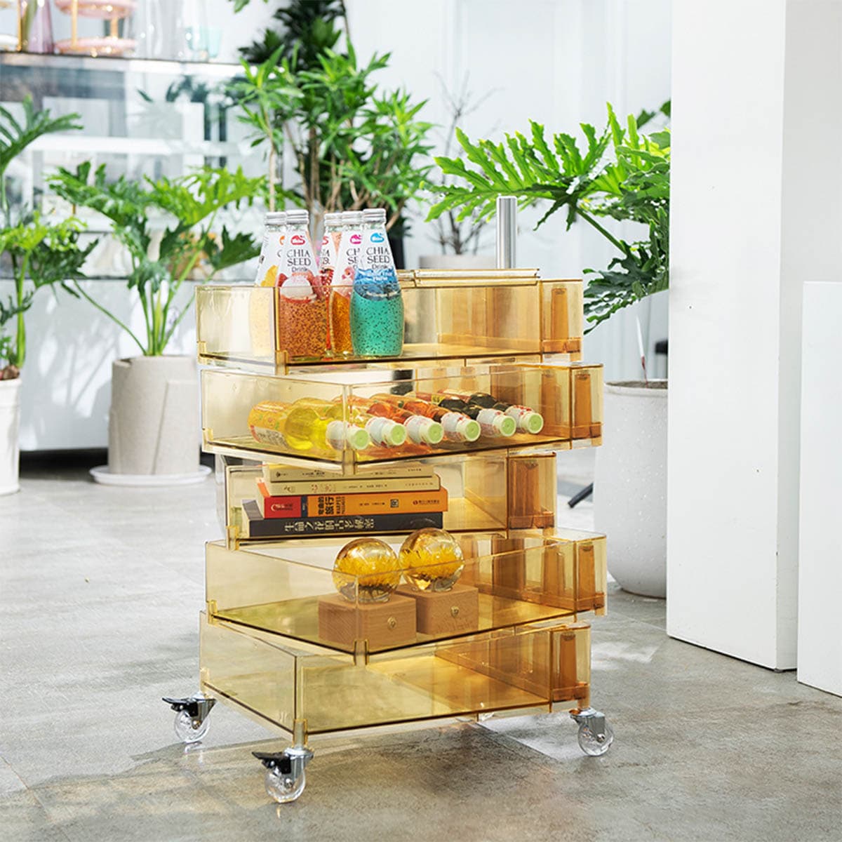 VeroMan 収納ラック キャスター付き クリア 透明 クリアラック ワゴン