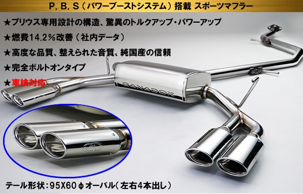 プリウス50系専用 マフラー(ガナドール・左右4本出し)を販売中です