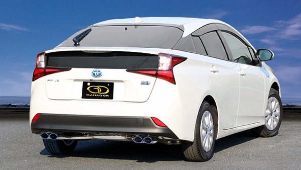 プリウス50系専用 マフラー(ガナドール・チタンカラー左右4本出し)を