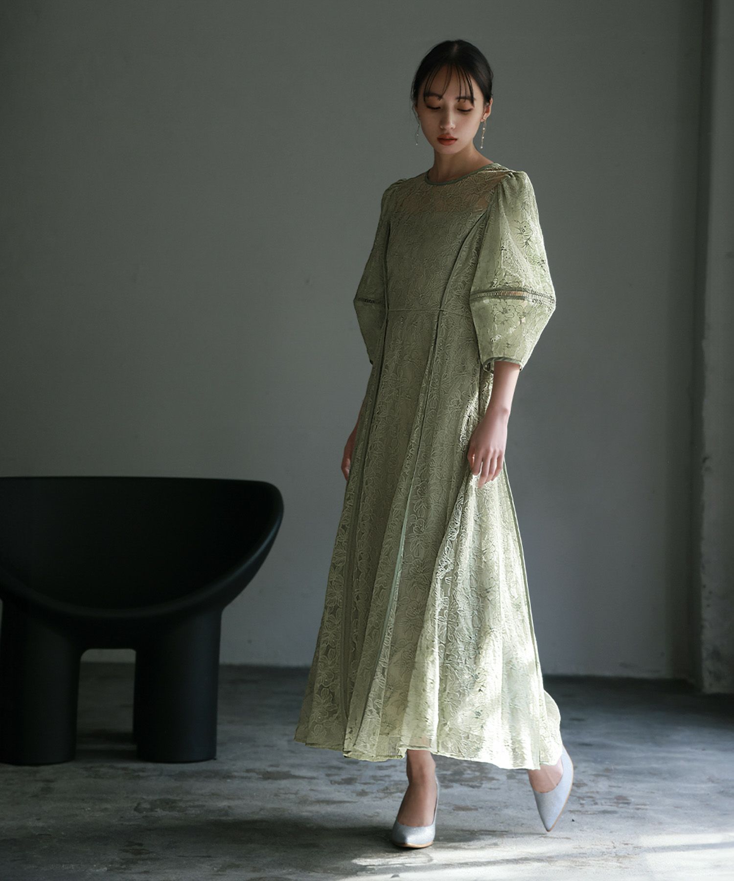 結婚式・お呼ばれ対応 | パフスリーブ結婚式ワンピースドレス