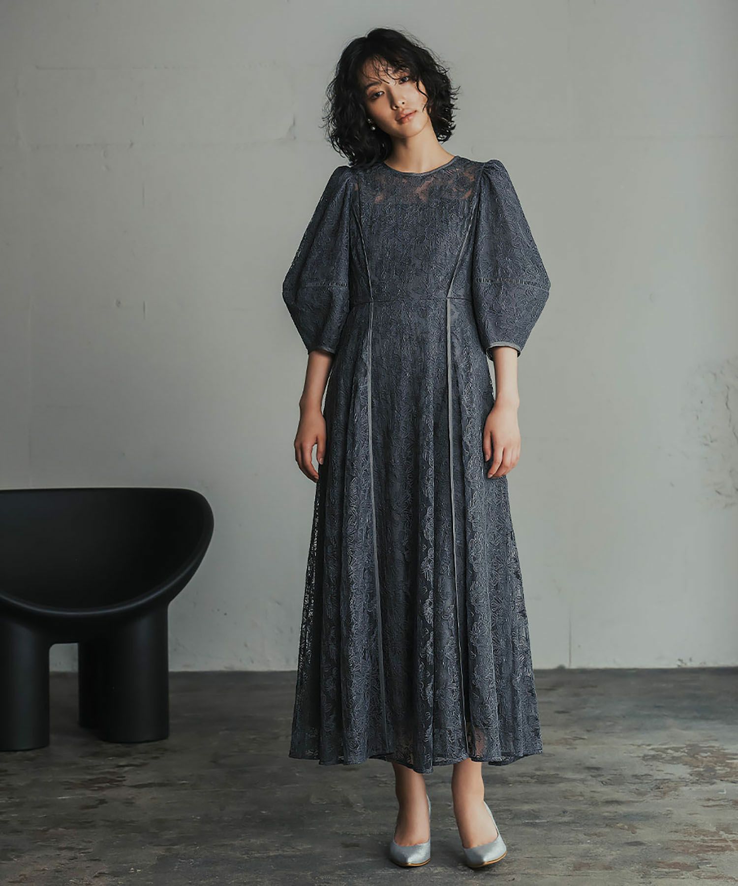 結婚式・お呼ばれ対応 | パフスリーブ結婚式ワンピースドレス