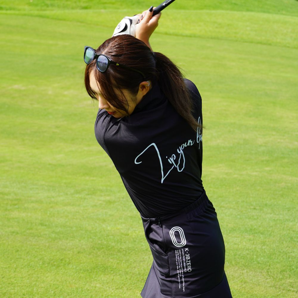 ゴルフフリークス】Zip your lips back logo polo shirts(ジップユア