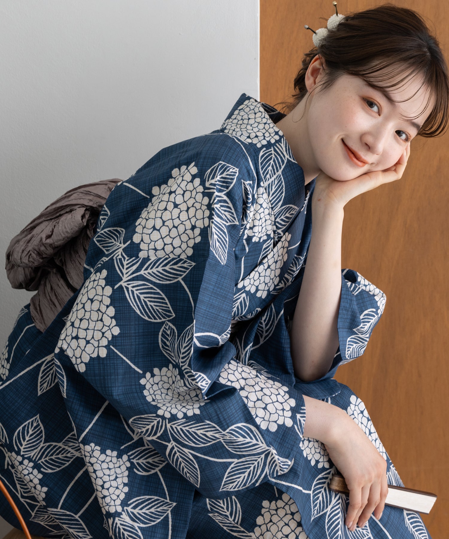 こだわり浴衣5点セット(浴衣/帯/下駄/腰紐/着付け冊子) 変わり織生地